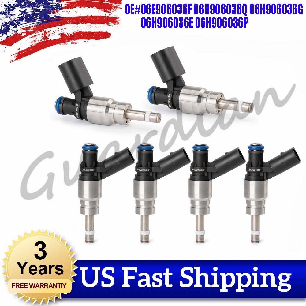 6PCS 06E906036F 06H906036E Fuel Injector NEW for Audi A4 A5 B8 quattro A6 C6
