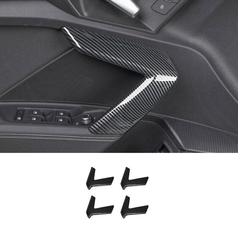 for Audi A3 2022-2024 ABS Carbon Fiber Inner Door Armrest Decoration Cover Trim