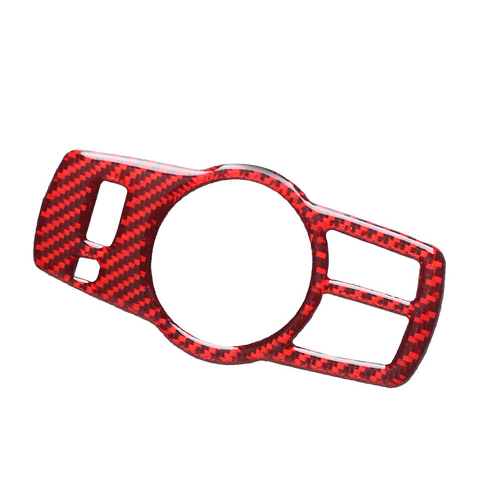 Red carbon fiber headlight switch trim for BMW 5 Series F10 2008-2017
