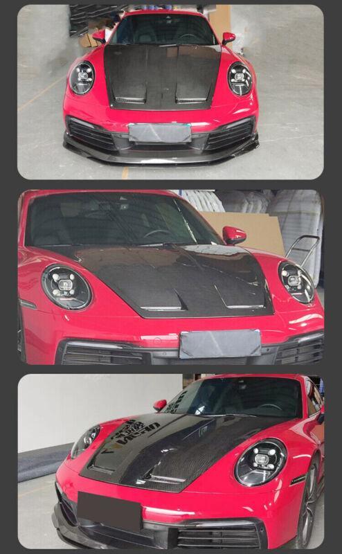 Bonnet carbon fiber engine hood panel for Porsche 911, 991, 992, and 997 Carrera.