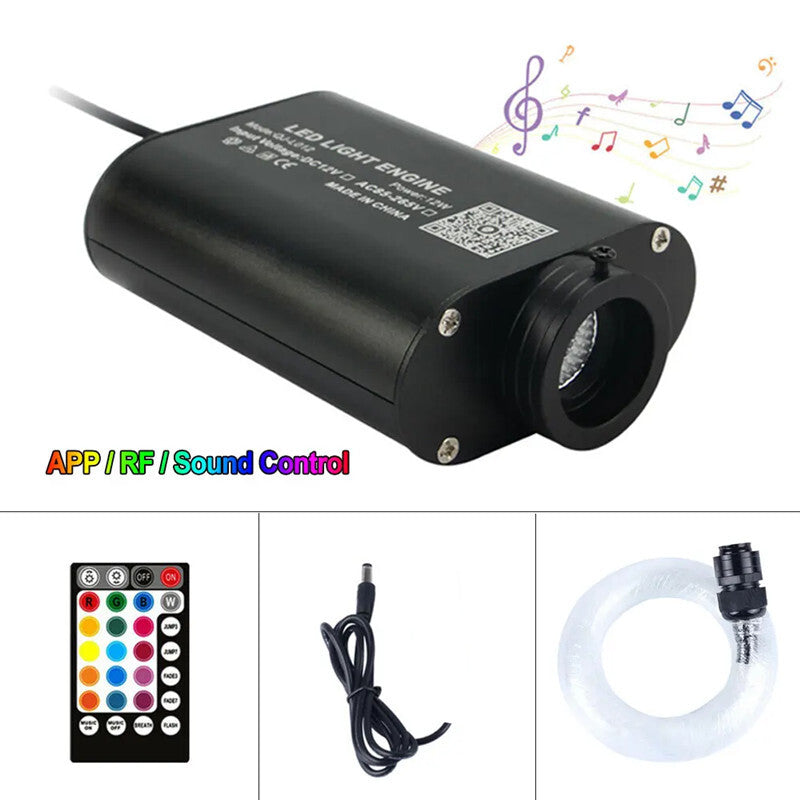 Car 12v RGBW LED Fiber Optic Star Ceiling Light 300pc0.75MM2M APP Ambient lamp
