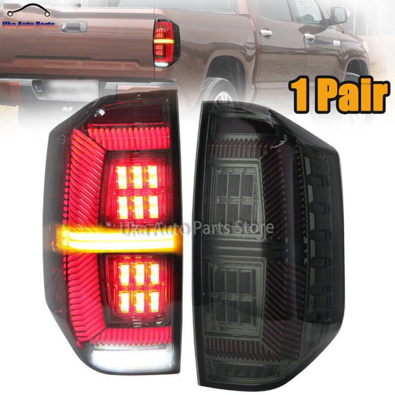 1 Pair LED Tail Light Dynamic Rear Brake Lamp for Toyota Tundra 2014-2021