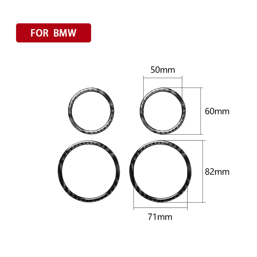 4PCS Carbon Fiber Door Speaker Interior Sticker for BMW 3 Series E46 1998-05