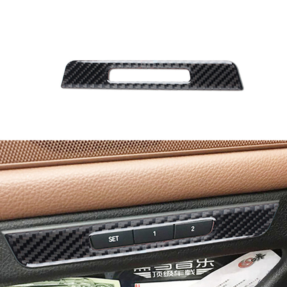 Carbon Fiber Memory Button Cover Trim Sticker for BMW 5 Series F10 2011-2017