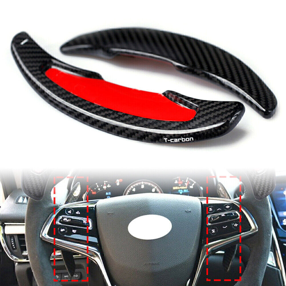 Carbon Steering Wheel Shift Paddle Extension Left+Right Fit for Cadillac ATS ATS-L