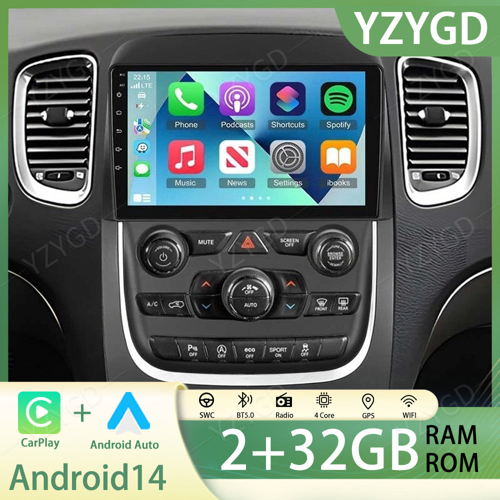for Dodge Durango 2014-2020 Car Radio 9 Android 14 GPS Navi Stereo WIFI Carplay