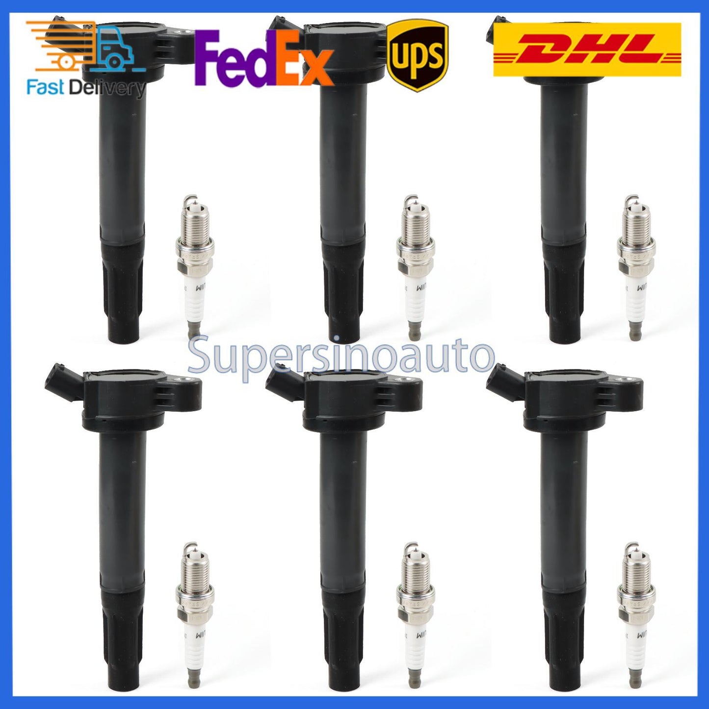 6X Ignition Coil +6x Spark Plug For UF487 2005-2018 for Toyota for Avalon 3.5L