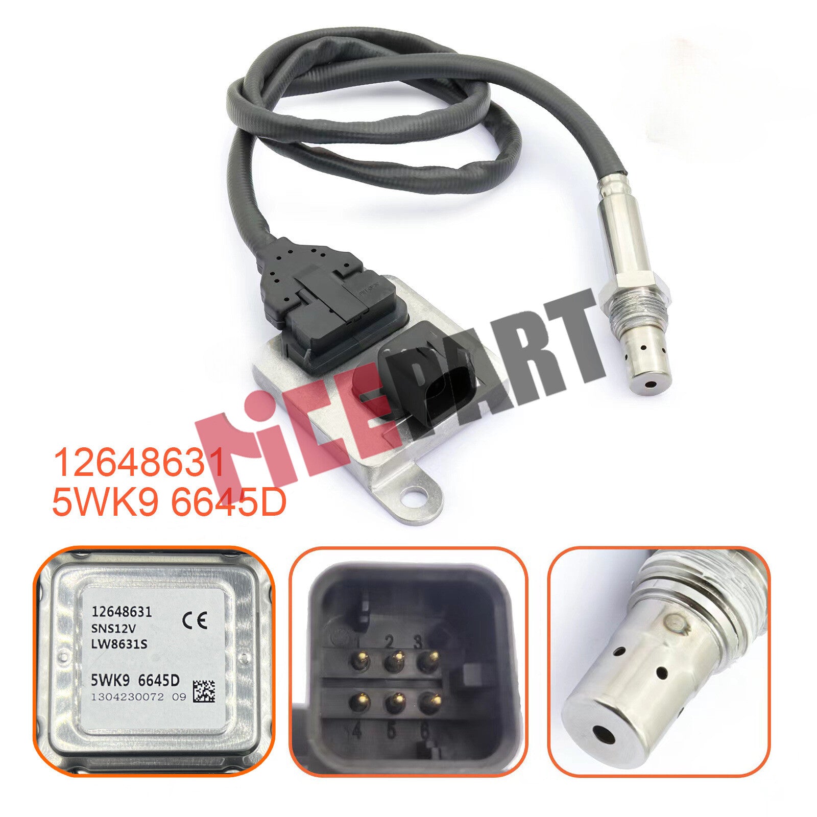 NOX sensor 12648631 compatible with for GMC for Chevrolet Silverado for Sierra 14-16 diesel turbochargers.