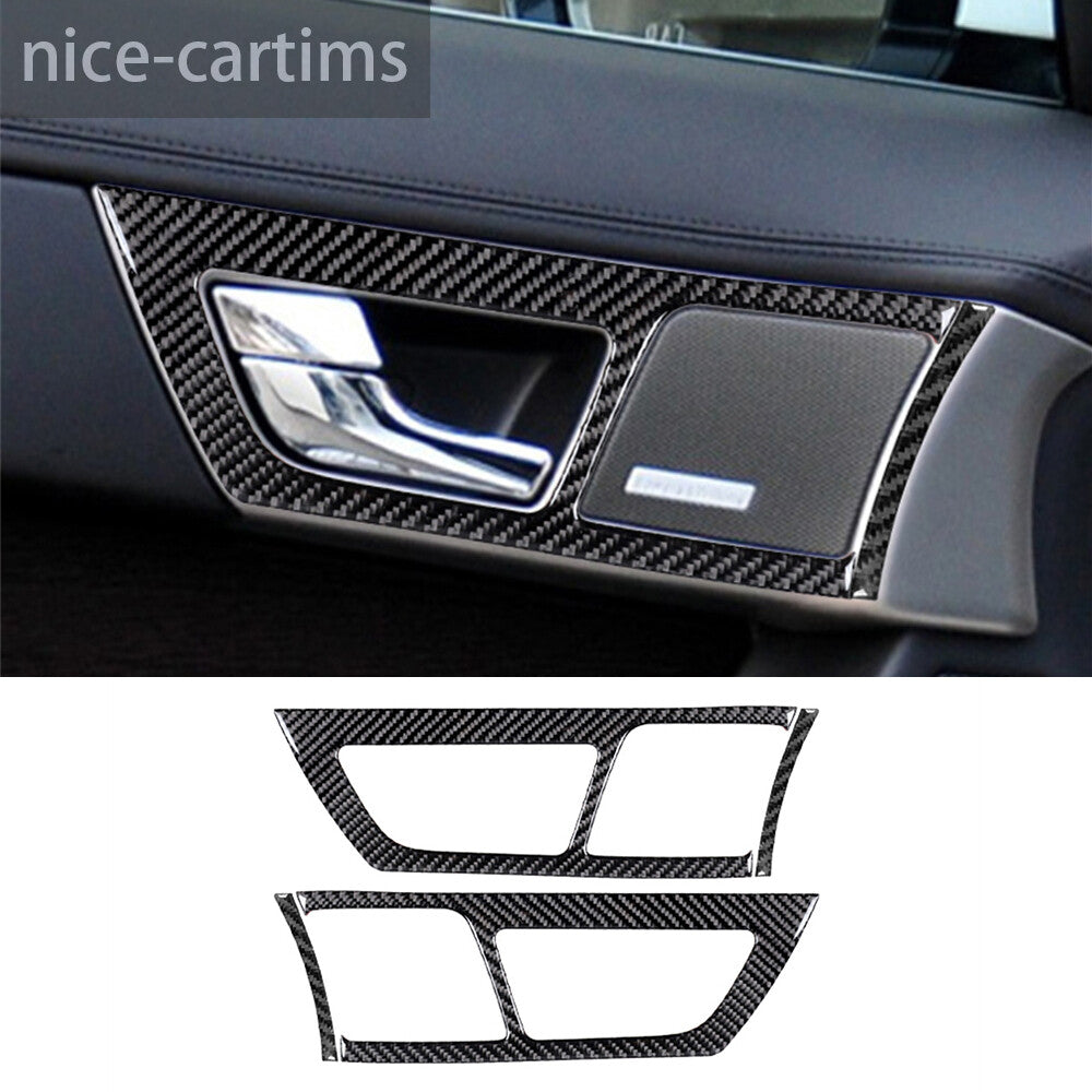 Carbon Fiber Interior Front Door Handle Panel Cover Trim for Jaguar XF 2009-2011