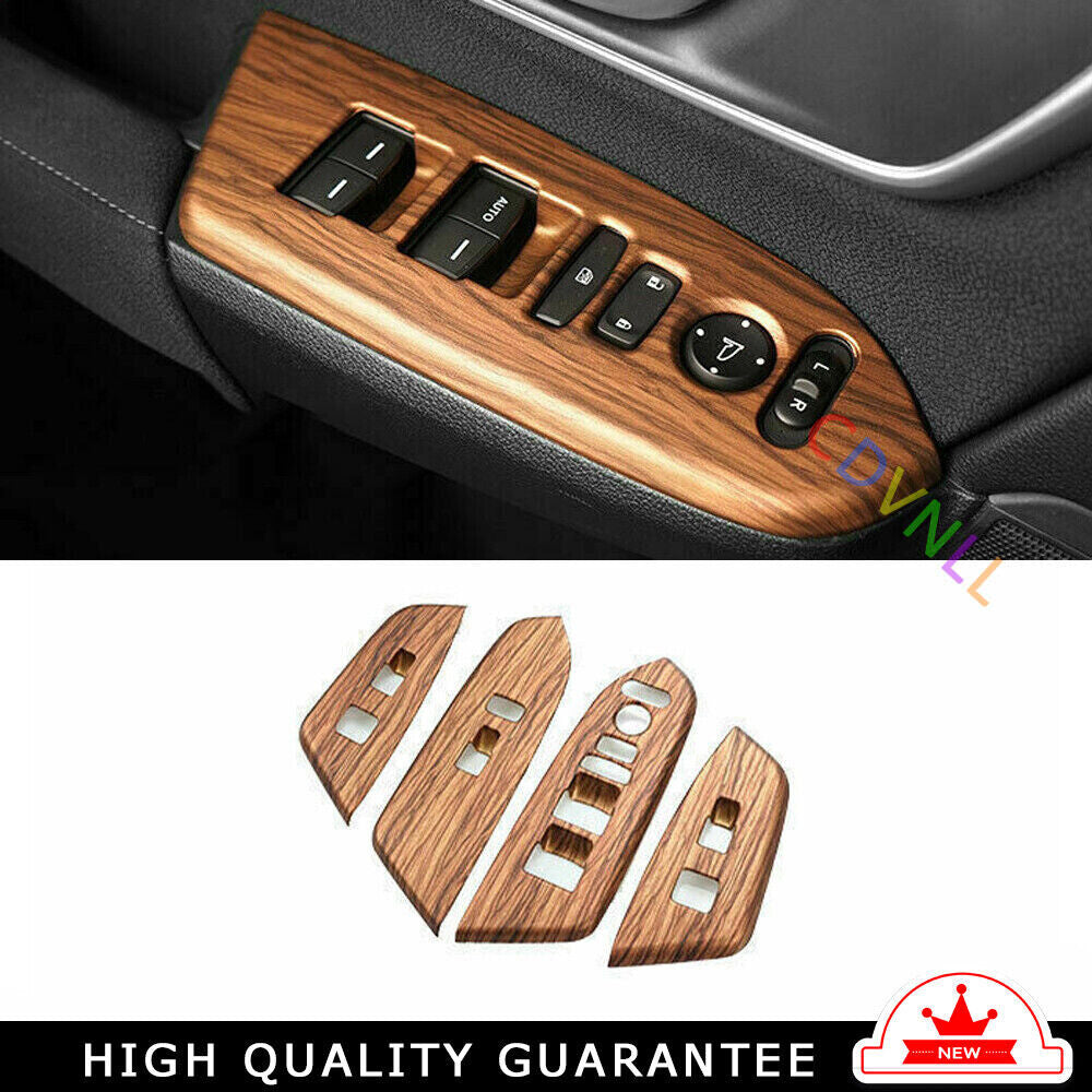 Window Lift Switch Button Cover Trim for Honda CRV CR-V 17-2022 Matte Peach Wood