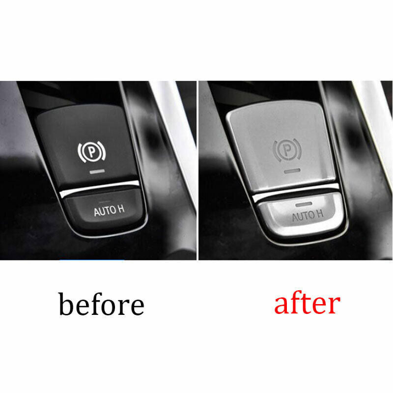 for BMW 5 Series G30 2018-23 Matt Silver Brake Handle Handbrake Cover Sticker 2P
