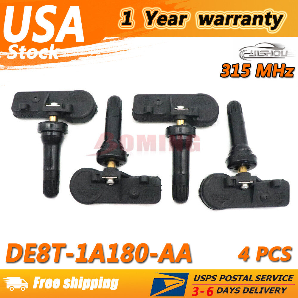 NEW 4PCS DE8T-1A180-AA TPMS Tire Pressure Sensor for Ford Explorer for Mustang Focus