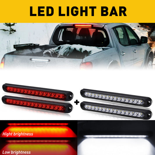 LED 15 Truck UTV Trailer Reverse Spare Taillight Strip Side Marking White Red B
