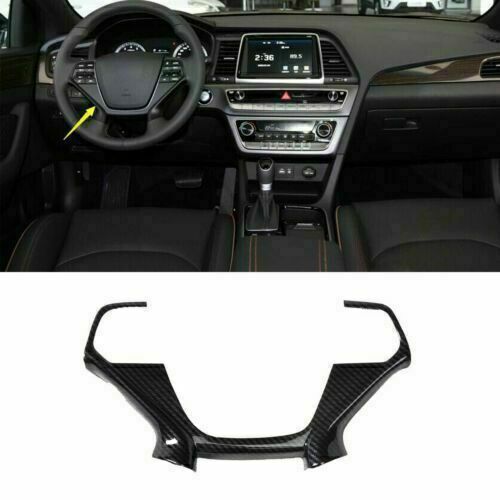 Carbon Fiber Steering Wheel Button Cover Trim for Hyundai Sonata 2015-2019 AT