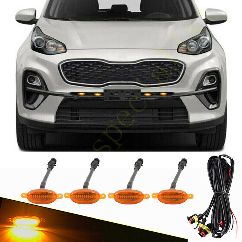 for Kia Sportage 2012-2021 Front Grille yellow LED Light Style DRL Lamp