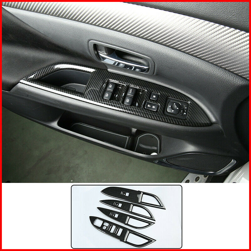 For 2013-2018 for Mitsubishi Outlander Carbon Fiber Window Switch Panel Cover Trim