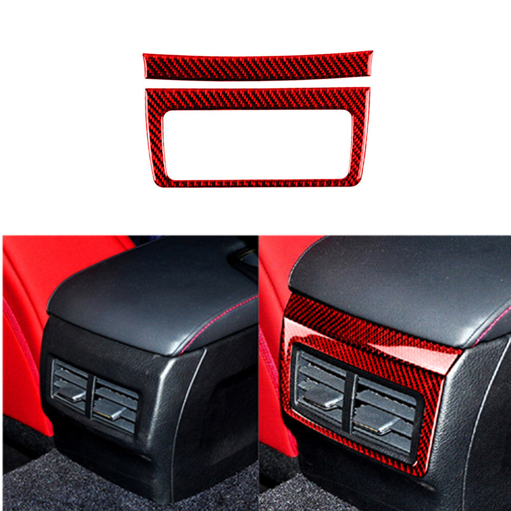 for Lexus IS250 IS350 2013-2019 Red Carbon Fiber Rear Air Vent Outlet Trim Cover