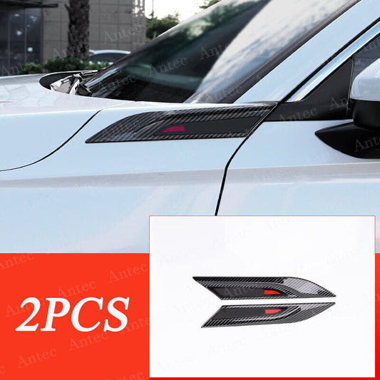 for Honda for Civic 2022-2023 Carbon Fiber Fender Side Body Emblem Hood Trim Cover2