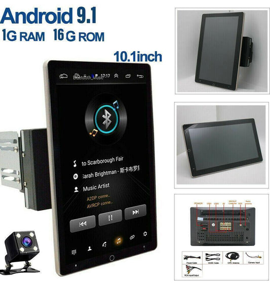 Touch Screen Android 9.1 10.1 Rotatable Car Stereo Radio 2DIN GPS Wifi + Camera