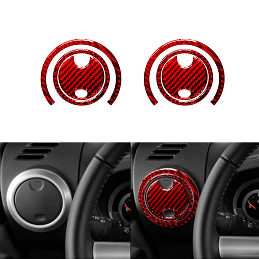 6X Red Carbon Fiber Side Air Vents Frame Cover Trim for Jeep for Wrangler 2007-2010