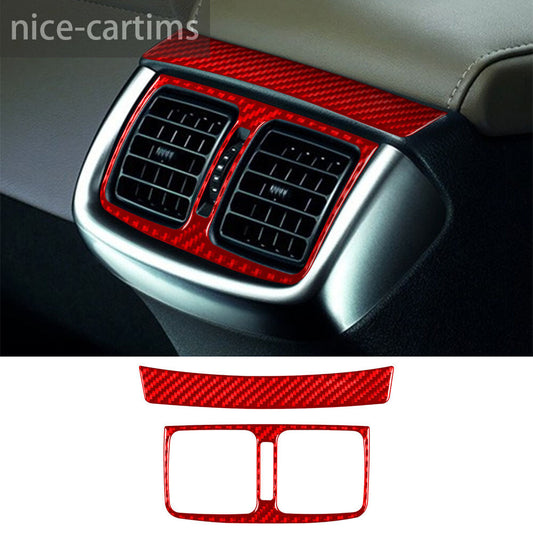 For Toyot@ Hilux Revo 2015-21 Rear Air Outlet Vent Panel Trim Red Carbon Fiber¡Á2