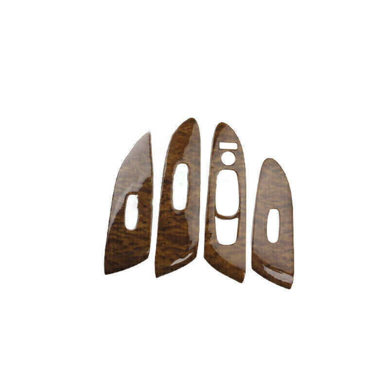4X Glass Window Lifting Lock Panel Trim for Nissan Murano 15-24 Peach Wood Grain