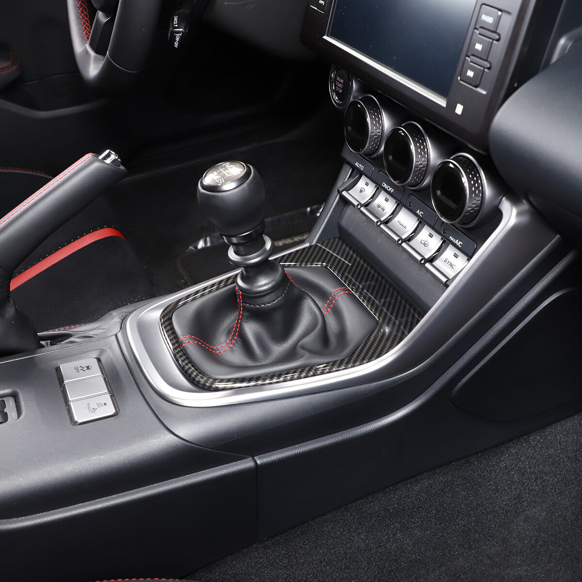 2-Piece Red Internal Handle Frame Trim for Toyota 86/Sub@ru BRZ 2022-23