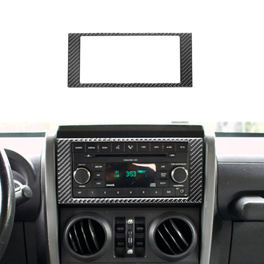 Carbon Fiber Radio Surround Control Frame Cover Trim for Jeep for Wrangler 2007-2010