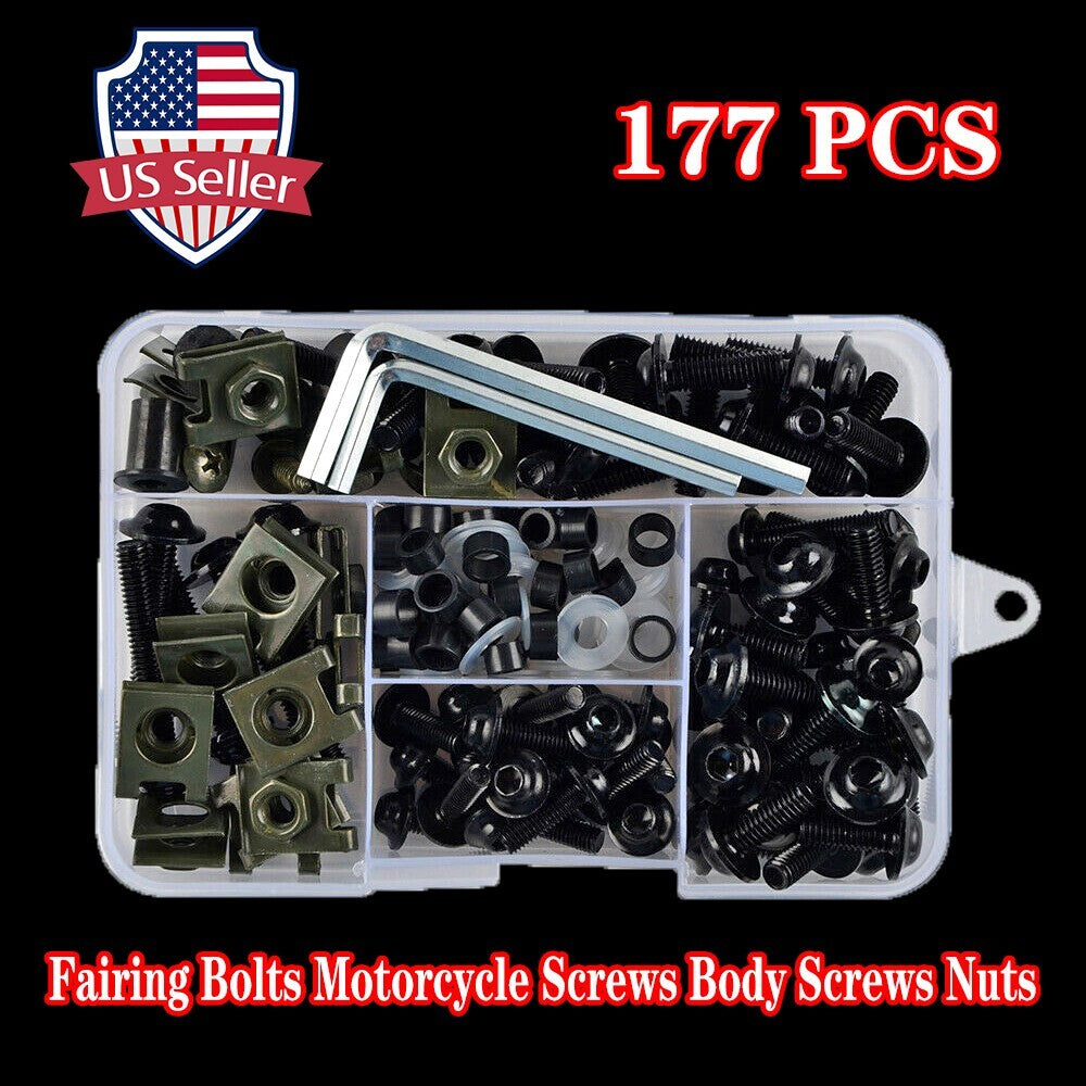 Black Complete Fairing Bolt Screws Kit Fit for Kawasaki ZX9R ZX6R 7R ZX12R