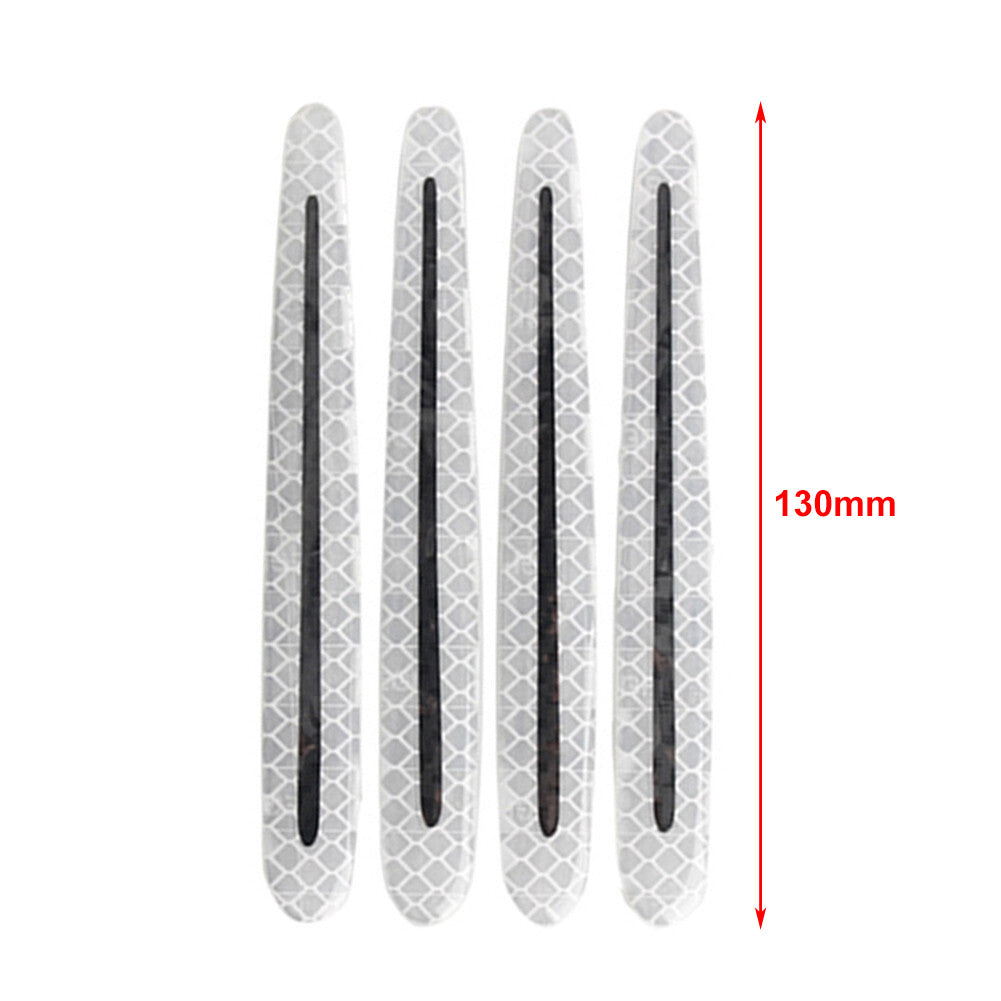 4x Universal Carbon Fiber Car Door Handle Reflector Sticker Scratches Protection