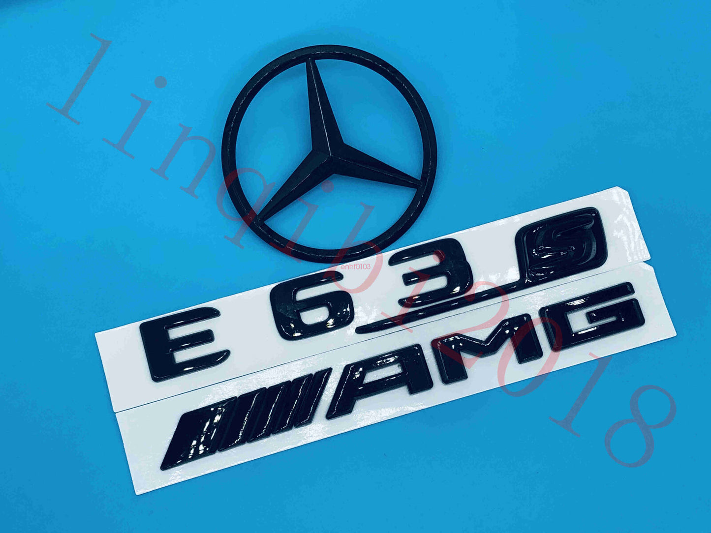Gloss Black E63S AMG Trunk Logo Sticker Decal Emblem Badge Package for W213 E63
