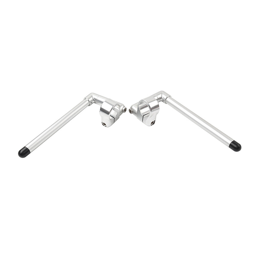 46MM Cafe Racer Bars 7/8 Universal Clip-On Handlebar Fork Tube Silver
