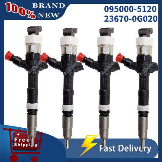 4x Diesel Fuel Injector assy 095000-5120 23670-0G020 for Toyota Avensis