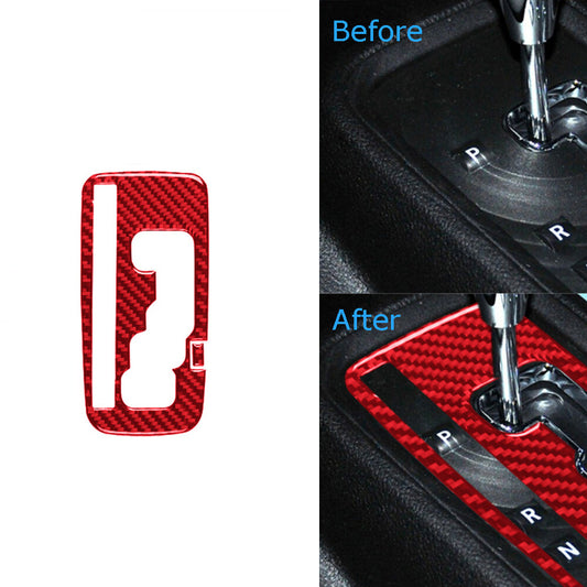 Red Carbon Fiber Automatic Gear Shift Panel Cover for Jeep for Wrangler JK 2011-2017