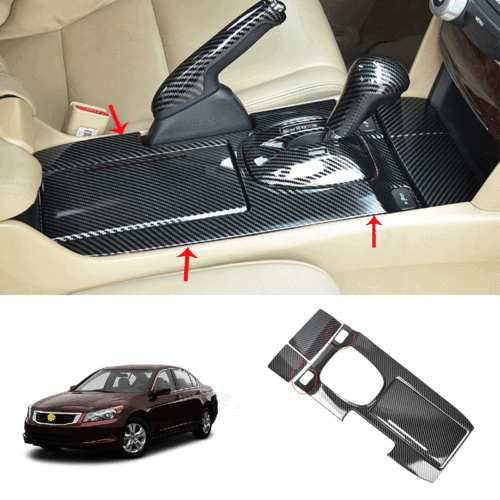 for Honda Accord Crosstour 2008-2012 Carbon Fiber Console Gear Shift Panel trim