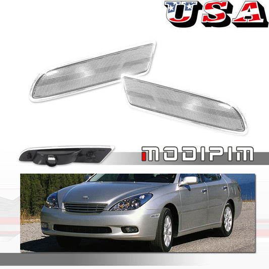 Transparent front fender side marker light housing cover kit for Lexus ES300 ES330
