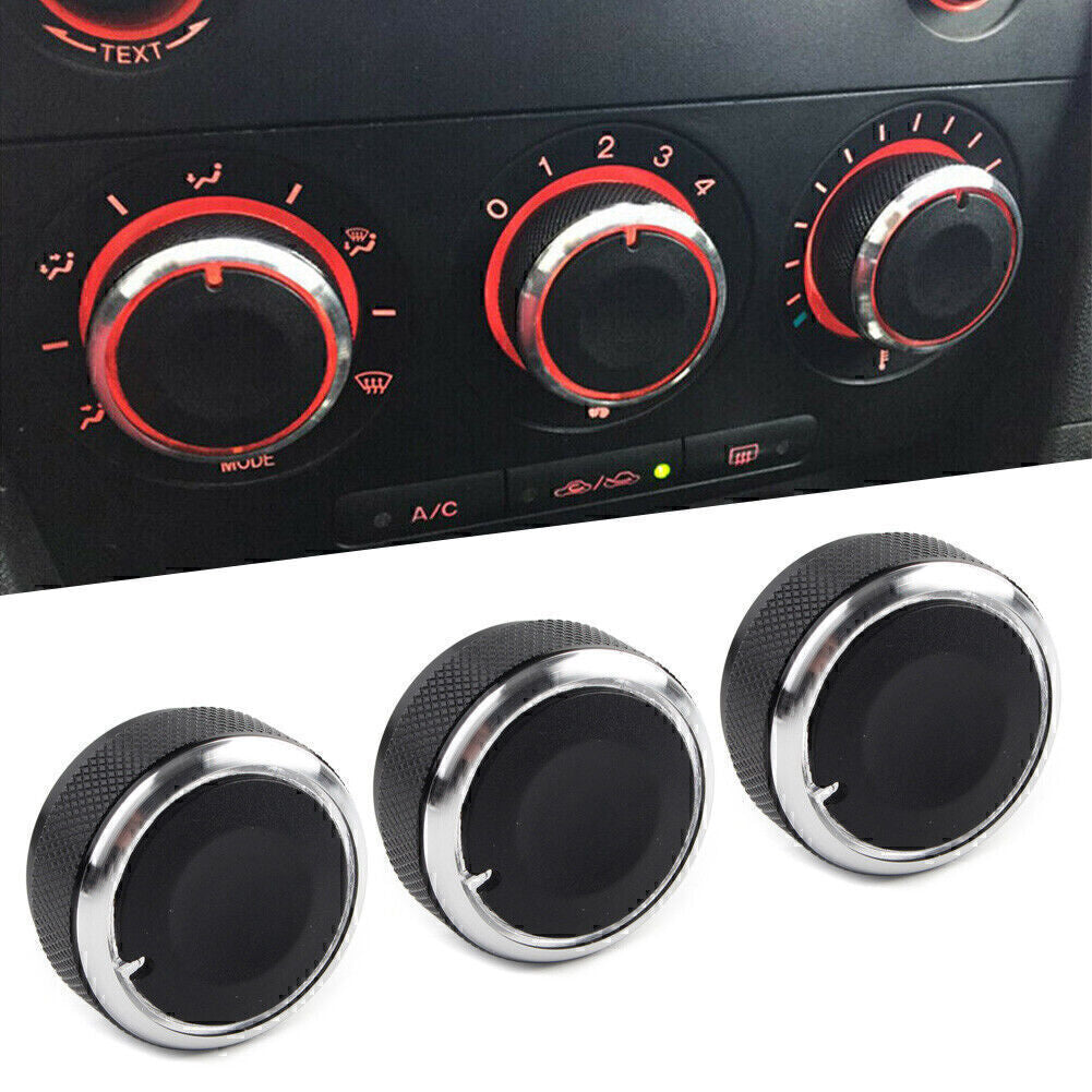 for Mazda 3 M3 2004-2009 3x Air Condition A/C Panel Control Switch Knob Cover