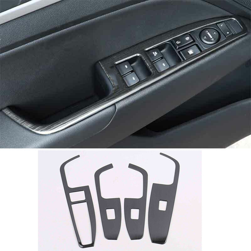 for Hyundai for Elantra 2017-2020 Black Window Lock Lift Switch Button Panel Trim 4x