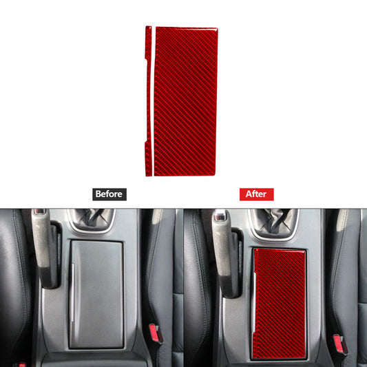 Red Carbon Fiber Watercup Holder Panel Trim Cover for Honda Accord Sedan 2008-12