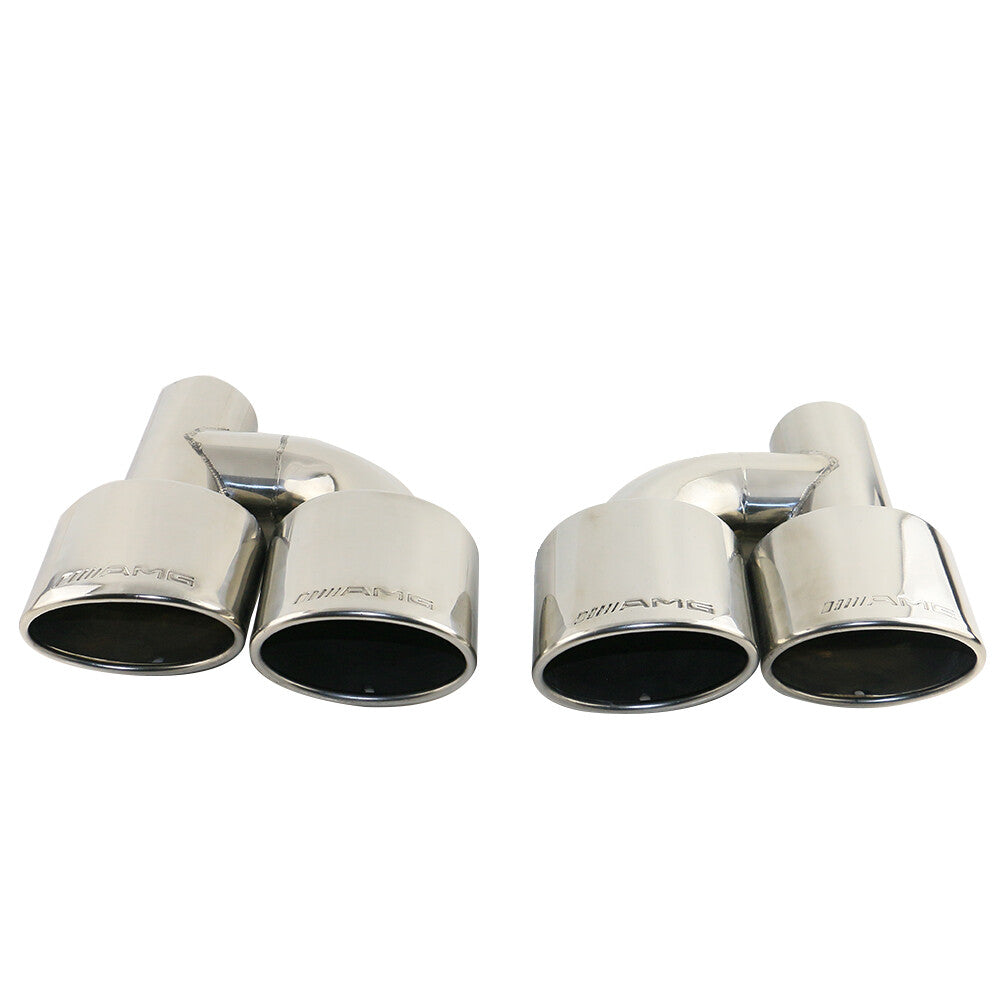 2PCS Engraved AMG Oval Dual Exhaust Tips for Mercedes-Benz Universal C-Class New