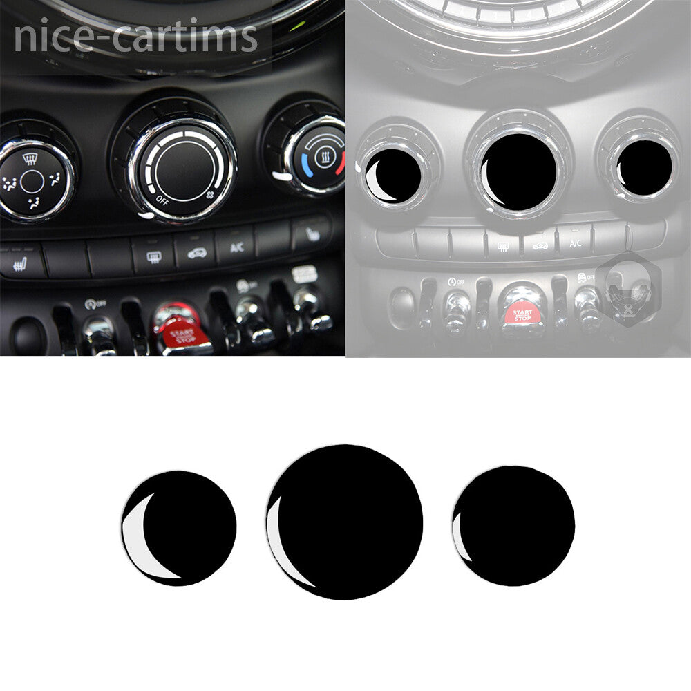 3¡ÁPiano Black Air Conditioning Switch Knob Cover for Mini Cooper F54 F55 F56 F60