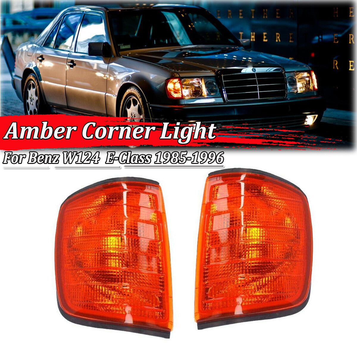 Corner turn signal amber light for parking, applicable to 1985-1995 for Mercedes E-Class W124