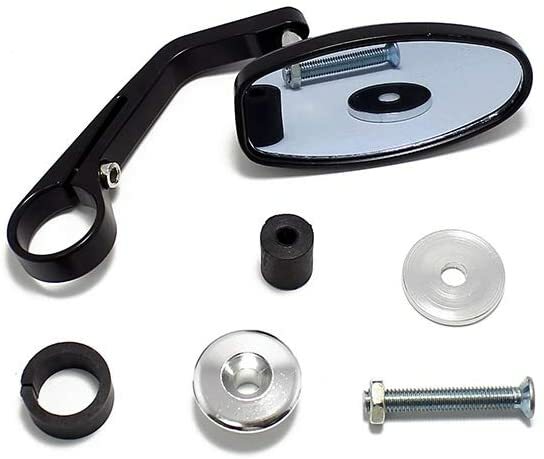7/8 CNC Aluminum Rear View Side Mirror Handle Bar End Oval for Motorcycle Bike