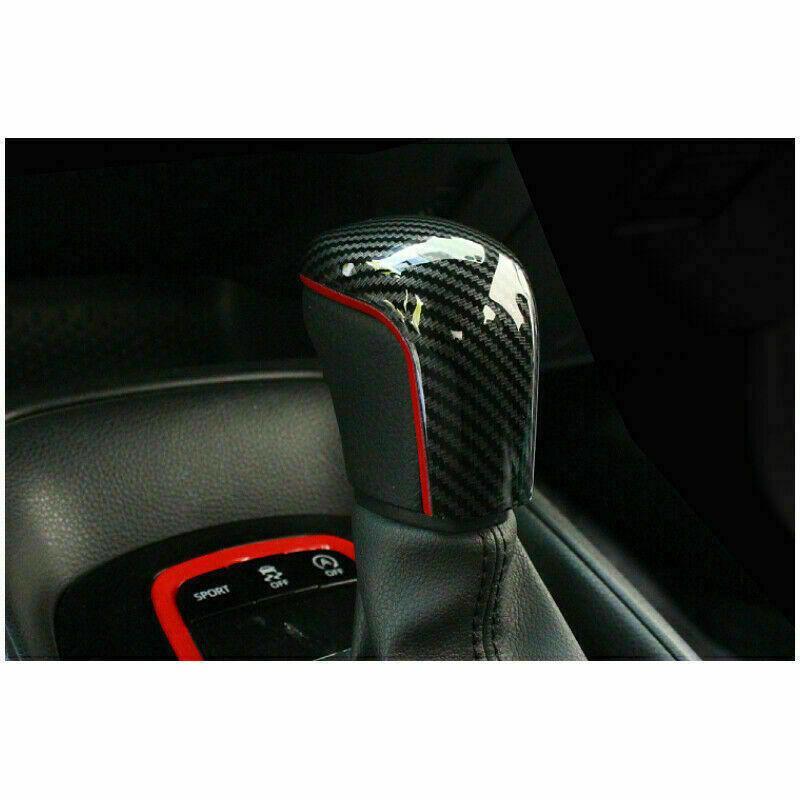 for Toyota for Corolla 2019-2022 Red+Carbon Fiber Inner Gear Shift Knob Cover Trim