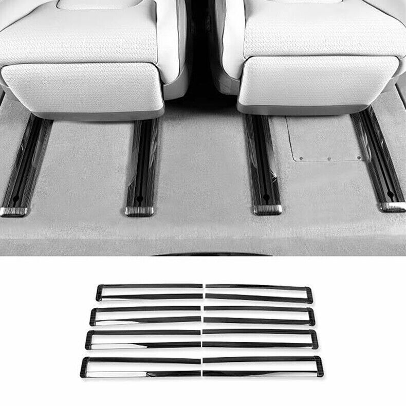 for Kia Carnival 2022-23 Black Steel for Seat Adjust Sliding Rail Guard Cover Set 8x
