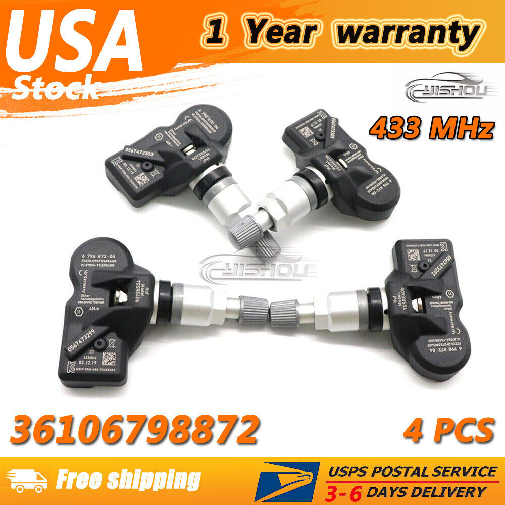 4Pcs TPMS Tire Pressure Sensor for BMW 5 6 7 series X1 X3 for MINI 36106798872 NEW