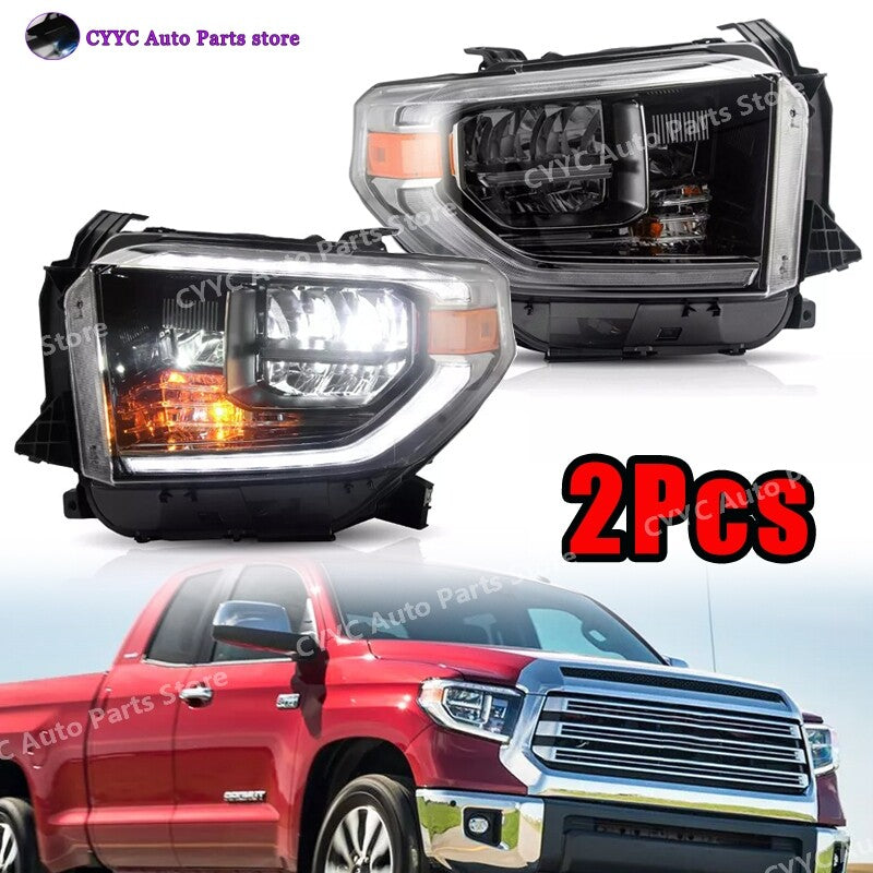 2Pcs Full LED Headlights for Toyota Tundra 2014-2021 w/Sequential Turn Signlas