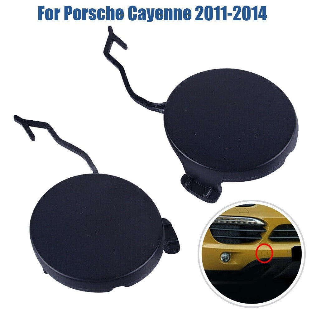 2pcs Front Bumper Tow Hook Eye Cap Cover Fit for Porsche 2011-14 Black