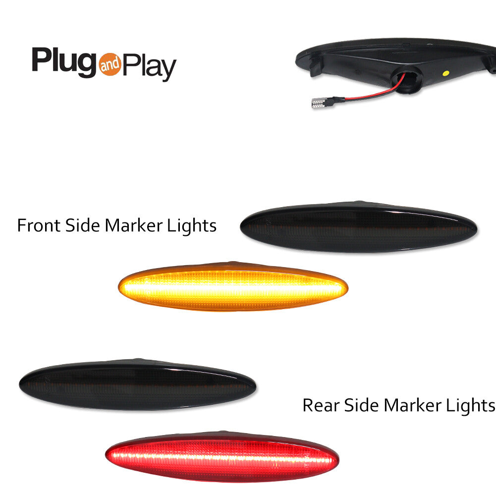 Smoked Lens Amber/Red LED Side Marker Light Set for 2002-2010 for Lexus SC430