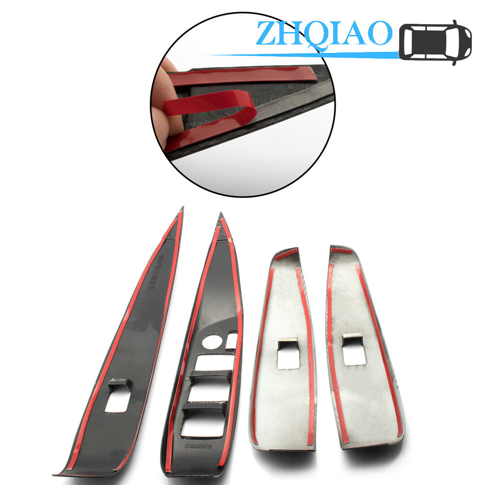 Carbon Fiber ABS Window Lift Switch Button Panel Cover Trim Fit for Toyota for Camry
